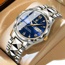 POEDAGAR Business Luxury Men's Watches Waterproof Stainless Steel Luminous Man Wristwatch Date Week Sport Men Quartz Watch Reloj